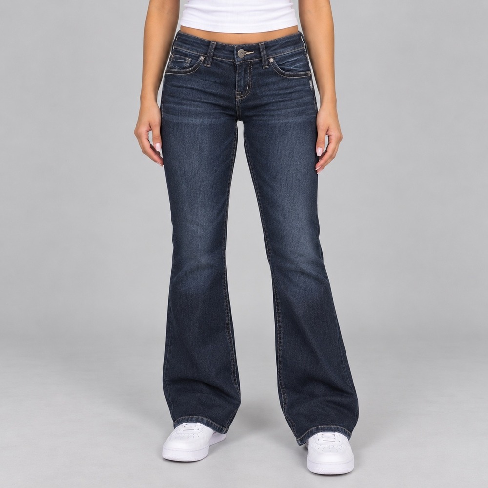 Silver Jeans Womens W28 L31 Blue Suki Mid Rise Bootcut Dark Wash Y2K Western